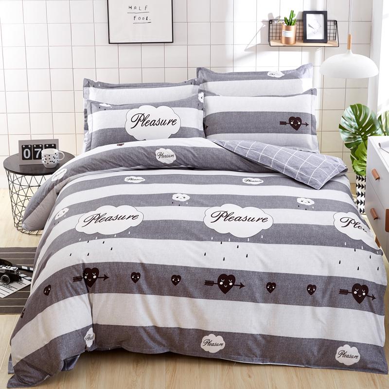 WTEMPO Bed sheet black and white 4 piece bedding set duvet cover sets bedclothes