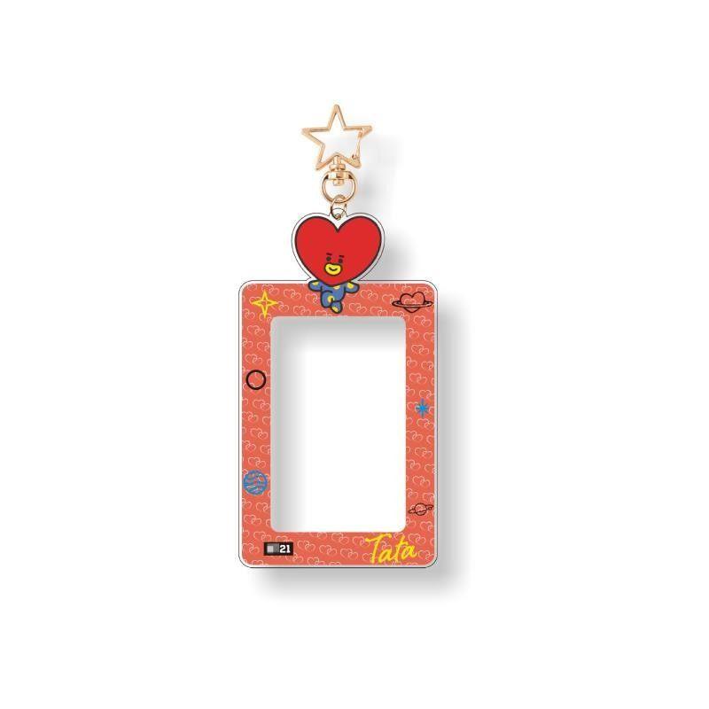 Kawaii Cute Bt21 Card Holder Keychain Card Storage Pendant Id Photo Storage Card Bag Chimmy Cooky Koya Tata Anime Gift Toys