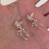 Ballet Style Bow Ear Piercing Jewelry Simple Butterfly Knot Accessory for Daily Wear Vintage Bowknot Studs Accessories