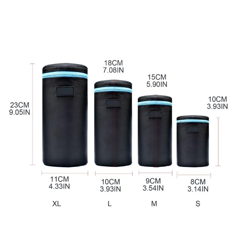 Camera Lens Pouch for Case Univeral for Telephoto Zoom Lens Zipper Bag Nylon Thickened Lens Protective Bag