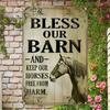 SignMission Bless Our Barn Horse Metal Sign 8x12 Inch, Rustic Farmhouse Wall Decor, Vintage Funny Keep Horses Safe Tin Sign for
