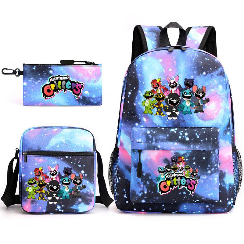 Poppy's Game Time Starry Sky Elementary School Bag Nightmare Animal Large Capacity Backpack Three-piece Set