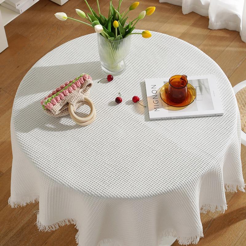 Lace White Dining Table Fabric Style Round Table Square Table Bedside Table Desk Photo Background Cloth Tablecloth Decoration