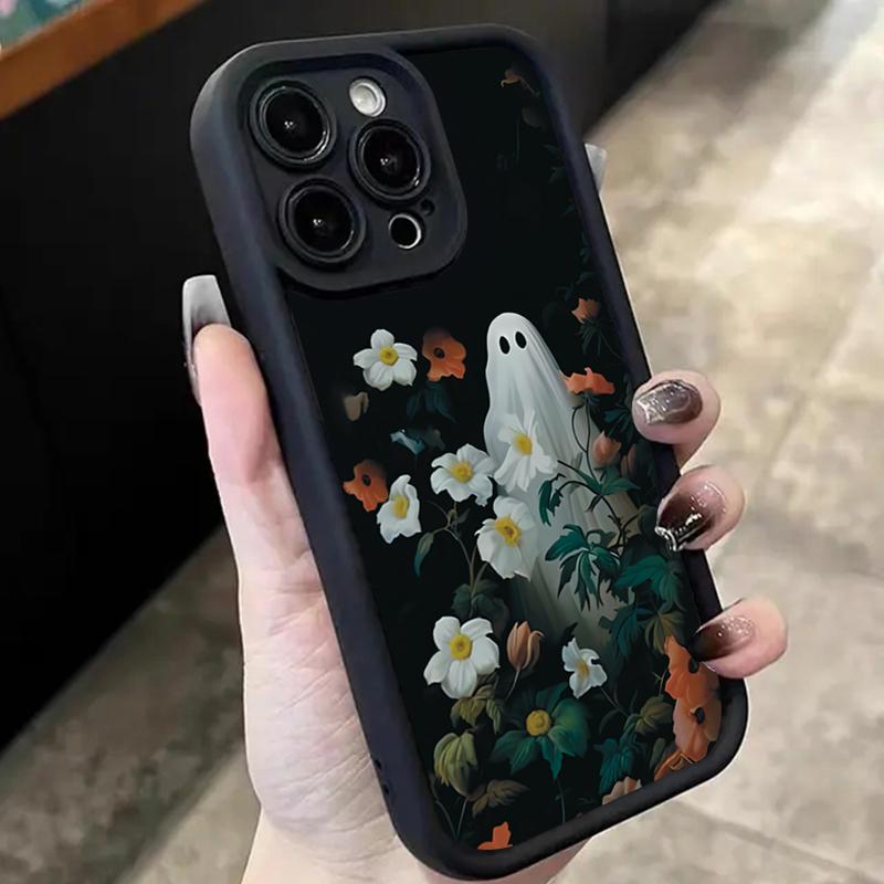 Halloween White Ghost Among Flowers Pattern Phone Case For Xiaomi 14T Pro 13 12 11 Lite 5G 14 13 13T 12T Shockproof Bumper Cover