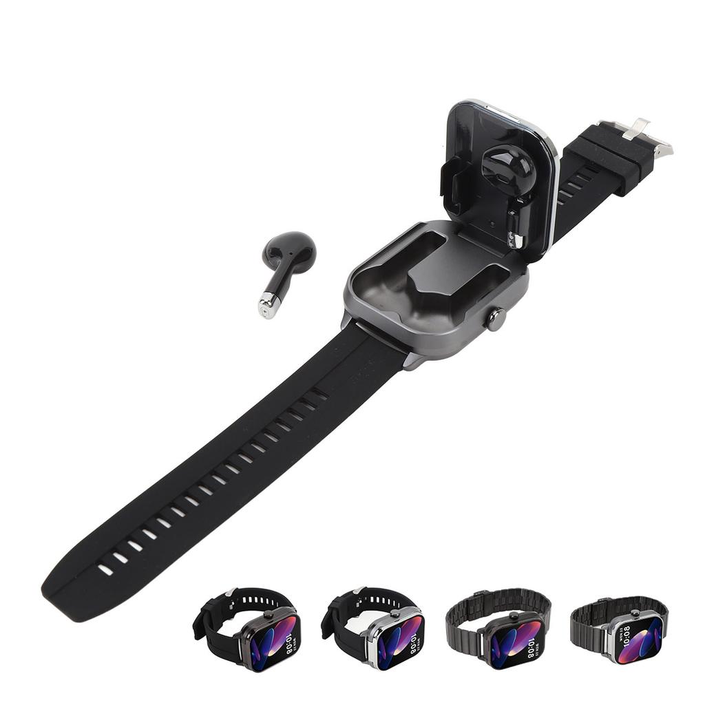 2.01in TFT Smartwatch with Earbuds 2 in 1 NFC Smart Sports Watch Wireless Bluetooth Earphone Support