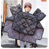 Extra Large Fleece-lined Electric Car Windshield Quilt - Winter Cold and Wind Protection, Waterproof, Black Little Bear Design