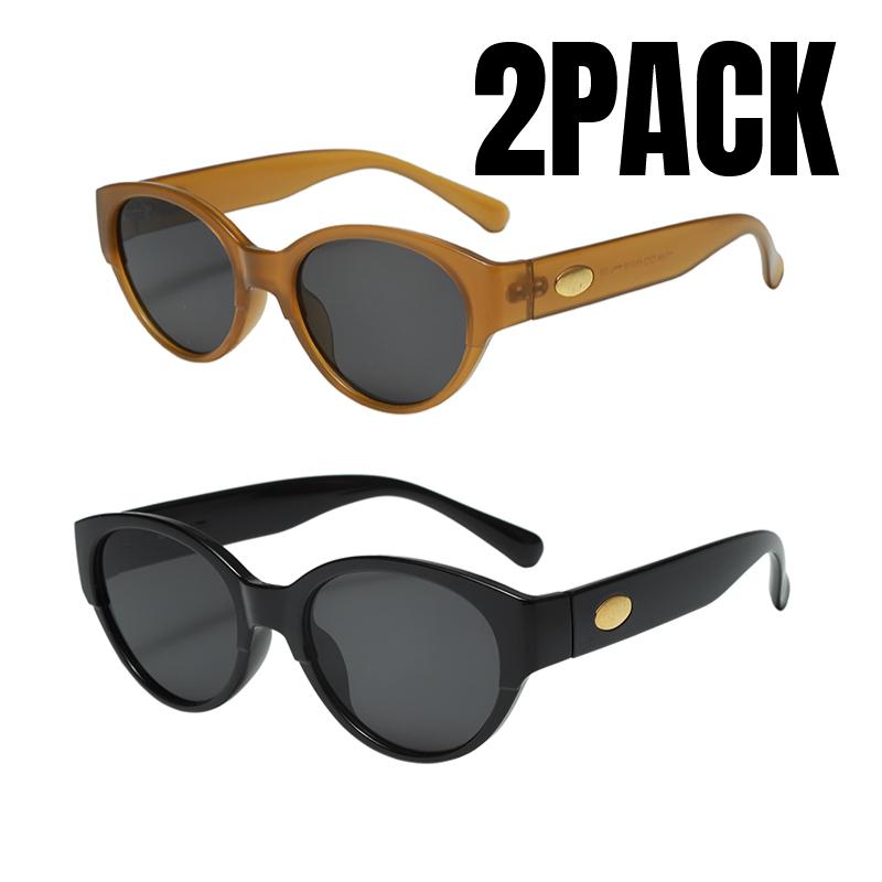2PACK Retro Fashion Cat Eye Sunglasses Classics Women Brand Designer Style Sun Glasses Men's Outdoor Travel Sunglasses