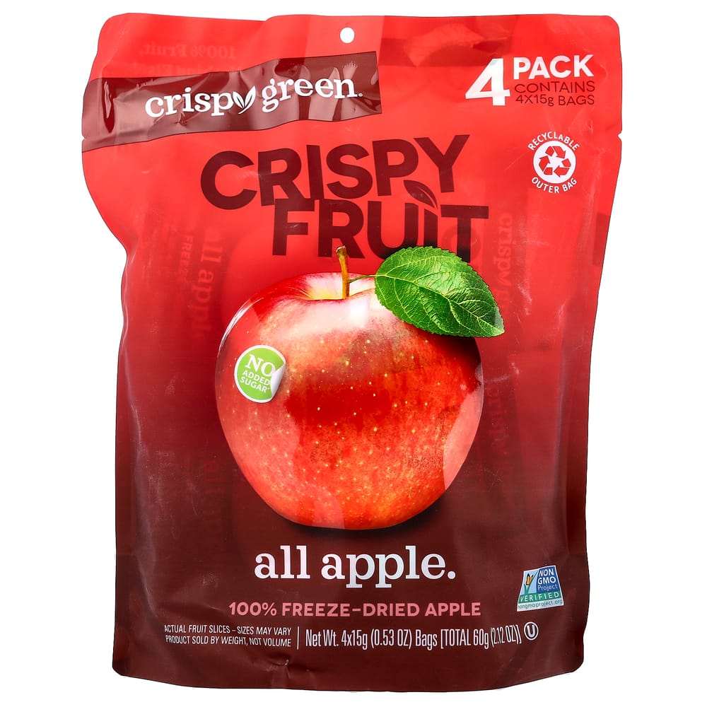 iHerb Crispy Fruit 100% Apple, 4-Pack, 15g (0.53 oz) Each 60g - 1 ea