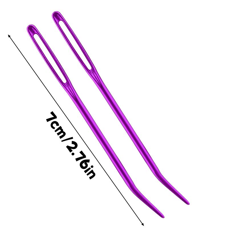 Fenrry 2 Stück 7cm Nähnadeln mit großem Öhr für Anfänger Bunte Lernnadeln Garnnadeln SKC Stopfnadel für Näharbeiten