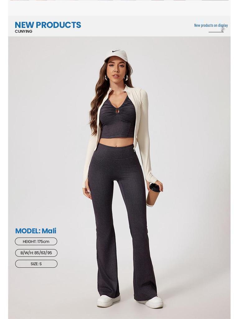 Women's Stand-Collar Windproof Yoga Jacket - Warm, Nude Feel, Long-Sleeve for Outdoor Running & Fitness