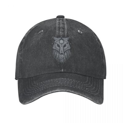 Berretto da Baseball Vintage Cappello Regolabile Mitologia Norrena Vichingo Estate Autunno Cappellino Lupo Lavato Lavato 100% Cotone Casquette Vintage