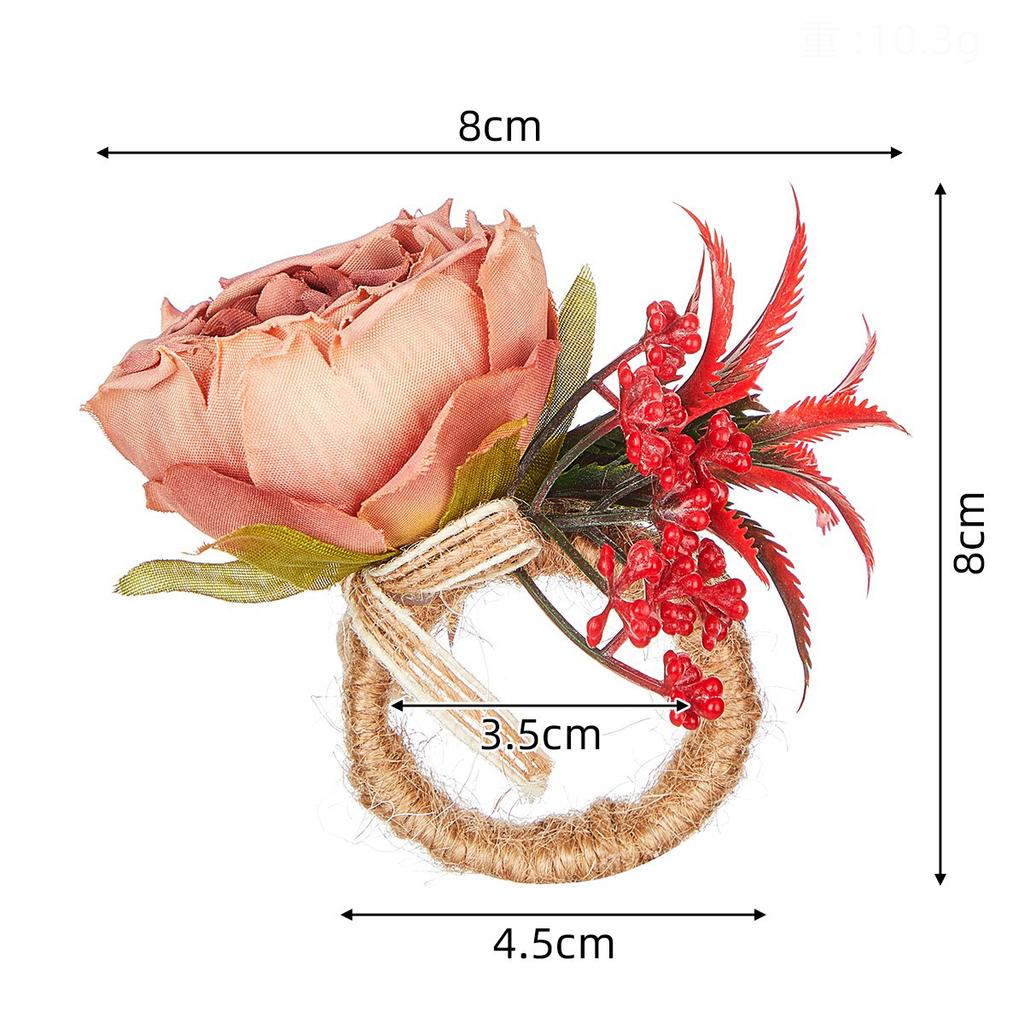 Simulation Napkin Buckle Western-style Upscale Restaurant Mouth Cloth Ring Mori Creative New Simulation Rose Napkin Ring