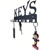 Metal Wall Mounted Key Holder 25x11x2.5 cm Hallway Entry Organizer Hook Rack for Keys Towels Hats Bags