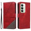 For Xiaomi Redmi 15 4G (EU) (171mm) Leather Case Geometric Line Design Wallet Phone Cover with Wrist Strap