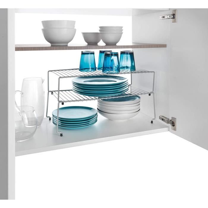 Rack À Vaisselle - Metaltex - Sky - Empilable - 2 Pièces - Métal Argenté 47 Cm