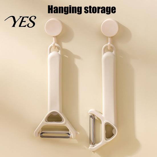 Extended Handle Peeler 3-in-1 Vegetable Peeler, Stainless Steel Ergonomic for Elderly, Anti-slip Manual Bottle Opener Sharp Blade Smooth Peeling Tool