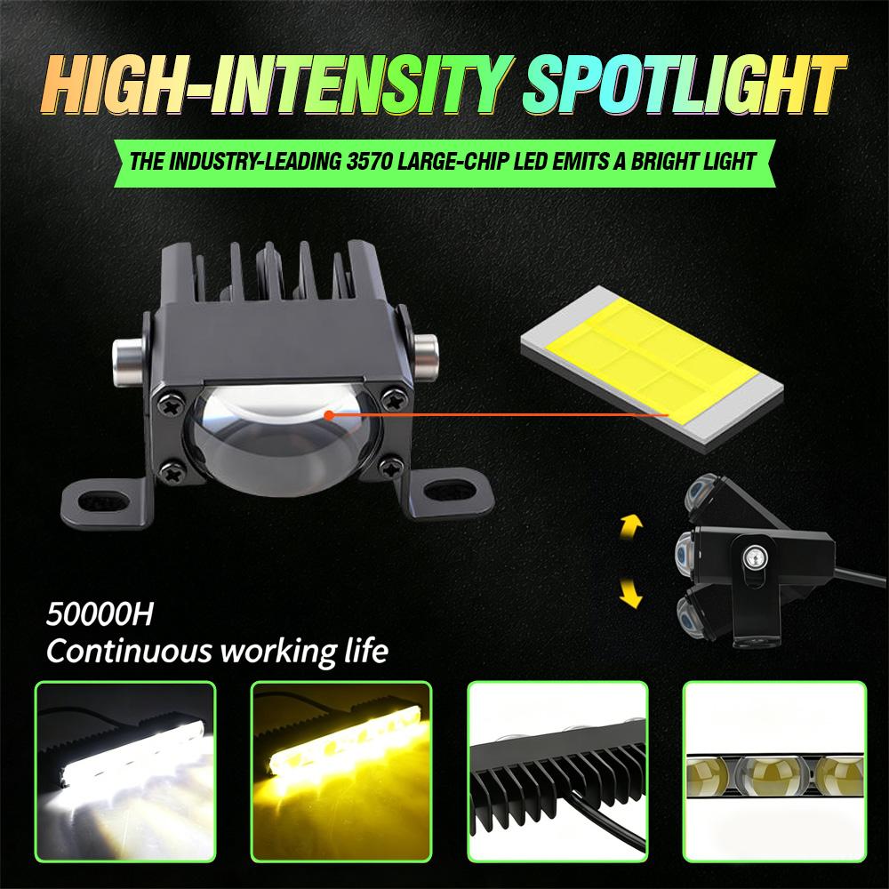 LED Headlight Bumper Fog Lamps Projector Lens Car Grill Light Work Light Mini Driving Light Auxiliary Lights For Off Road Use