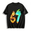 Lustige Lebensmittel Zahl 67 Grafikdruck Lässiges Oberteil Reines Baumwoll-T-Shirt