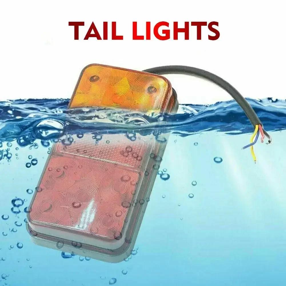 12V 24V 1/2PCS LED Tail Light Taillight Turn Signal Indicator Stop Lamp Rear Brake Light for Car Truck Trailer Caravan