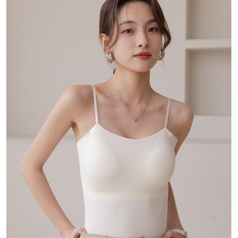 

Жіноча високоеластична нейлонова майка-камісоль на весну/літо 2024 – універсальний верхній одяг та жилет для нижньої білизни S вершковий/білий