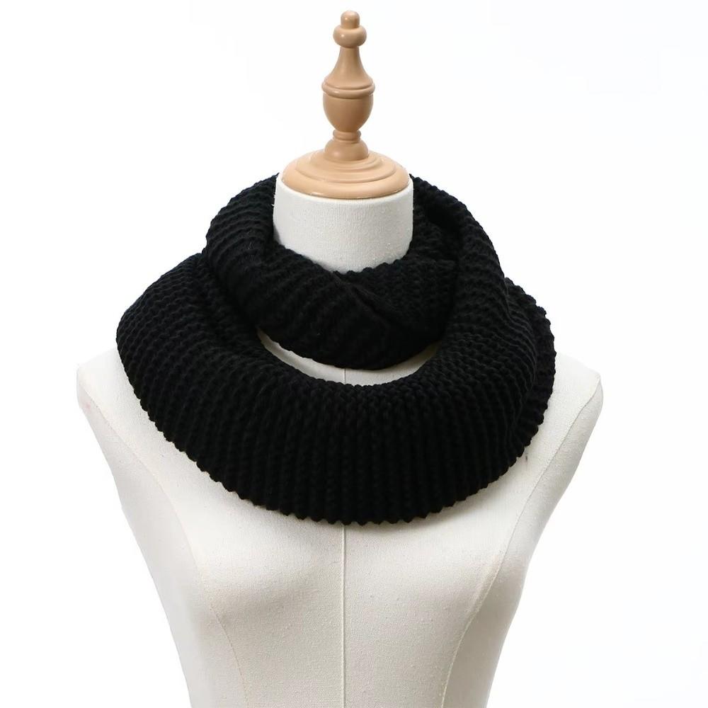 Knitted Material Neck Warmer Scarf Solid Color Winter Knitted Scarf Warm Thick Neck Scarf For Men