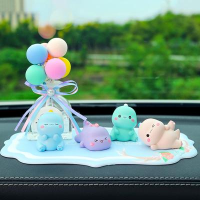 Cartoon Dinosaur Ornaments Car Dashboard Center Console Window Edge Pendant Decoration Cute Animal Ornament Auto Interior Decor