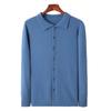 Autumn And Winter Mink Sweater Cardigan Men'S Trend Solid Color Button-Up Polo Collar Loose Shirt Collar Jacket Top