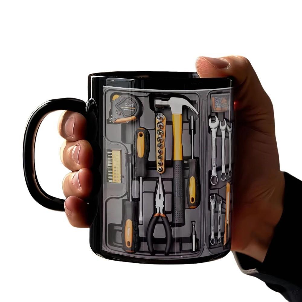 Creative Mechanic Toolbox Pattern Mug Anti Scalding Heat-resistant Ceramic Coffee Cup Novelty 350ml Tea Cup