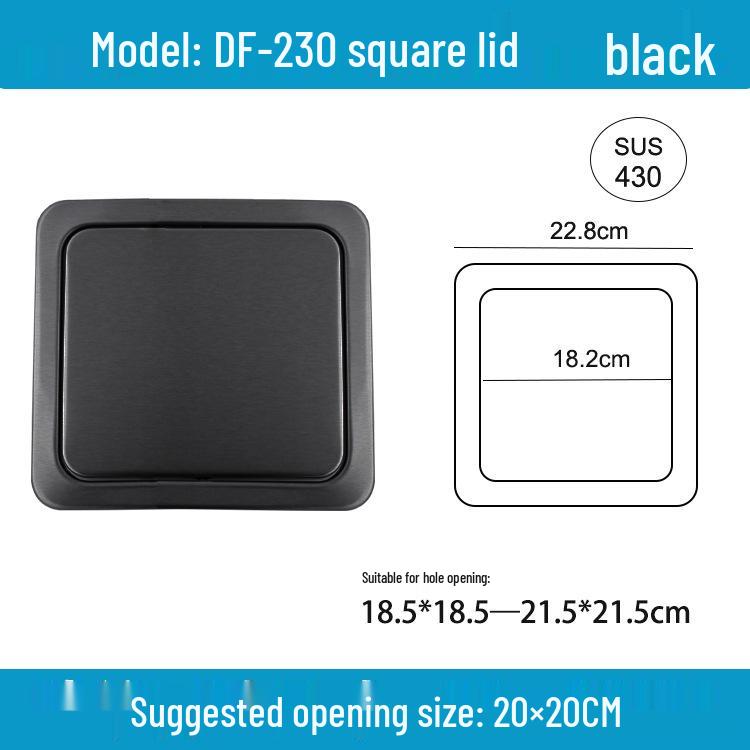 Runder versenkbarer Mülleimer mit Schwingdeckel für die Arbeitsplatte