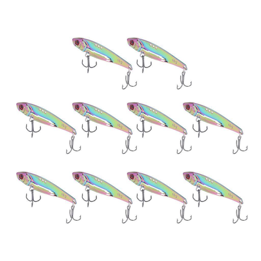 10PCS Fish Shape Artificial Bait High Simulation Aluminum Alloy Fishing Lure Bait with Barb