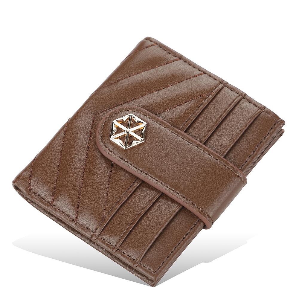 Women's Fashionn Short Purse Korean Style Snap Button Wallet Candy Color Coin Purse Multi-card Slots Billfold Pu Leather Card Holder