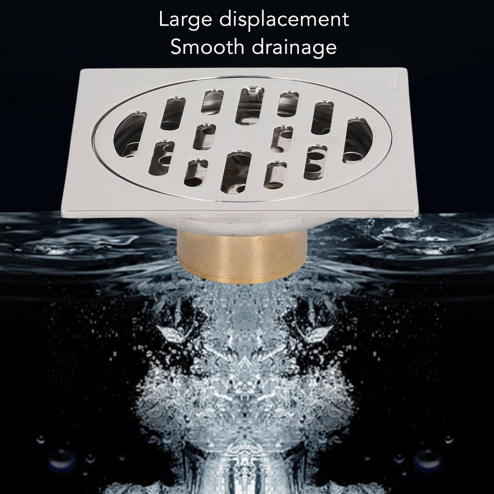 Copper Core Square Floor Drain 4 Inch Odor Proof Drain Floor Drain  Shallow Water Drainage