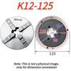 K12 4 Jaw Self-Centering Chuck K12-80 K12-100 K12-125 K12-130 K12-160 K12-165 200 250 Precision CNC Lathe Fixture Scroll Chuck Tire Chucks 1