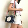 New COACH Dempsey Fabric With Leather Camera Bag, Shoulder Bag, Crossbody Bag Trumpets Women's Denim Blue C2822-IMDEI