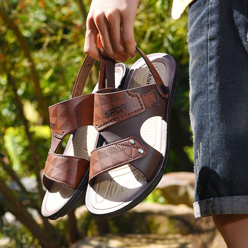 Men's Sandals Summer Fashion Casual Shoes For Men Slippers Male Comfortable Leather Sandals Men Beach Slippers Shoes Sandals