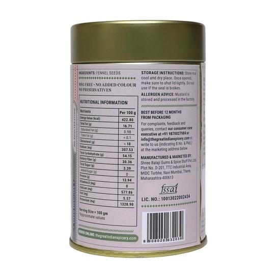 The Great Indian Spicery | Fennel Seeds (Saunf) | 100gm Tin - Steam Sterilisation, 100% Pure & Natural, Farm Fresh, Non-Adulterated |  Teas & Cooking