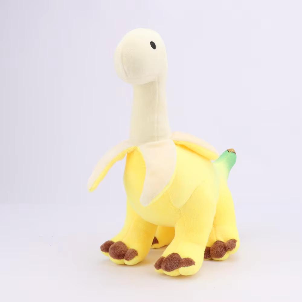 28CM Adorable Peeled Banana Brontosaurus Plush Playthings Gentle Stuffed Dragon Animals Present Designed for Children Birth Date Present Home Decor