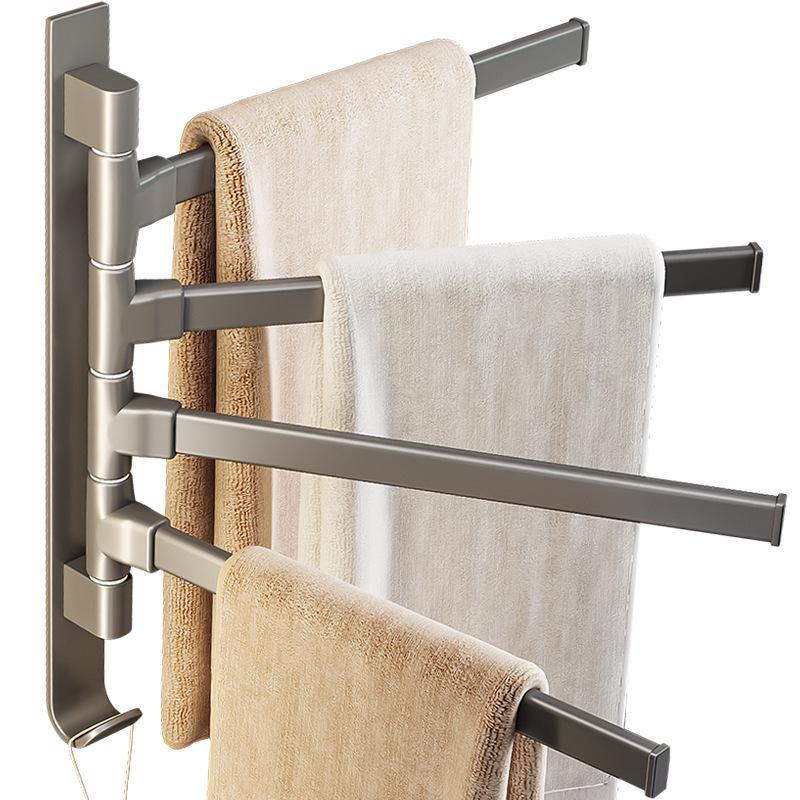 Portasciugamani da Bagno Girevole a 180° Multifunzionale Alluminio Spaziale Porta Asciugamani per Doccia Scaffale Organizzatore per Ripostiglio Cucina