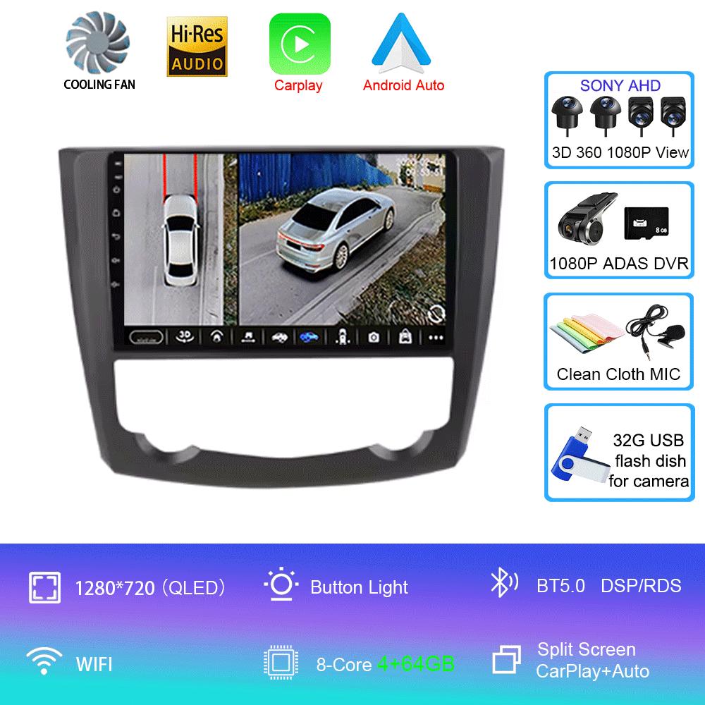 Für Renault Kadjar 2015 2016 2017 2018 2019 9 Zoll Android 14 Auto BT Radio Multimedia Video Player Navigation GPS 2 Din Kein DVD