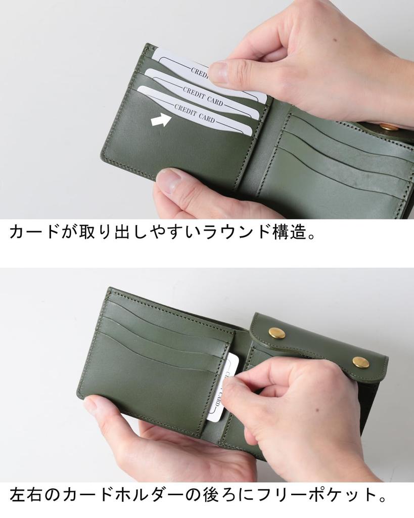 Jamale Herren Bifold Geldbörse, Echtes Leder, Mini Bifold, Hergestellt in Japan, Kompakte Geldbörse (Mittel, Schwarz)