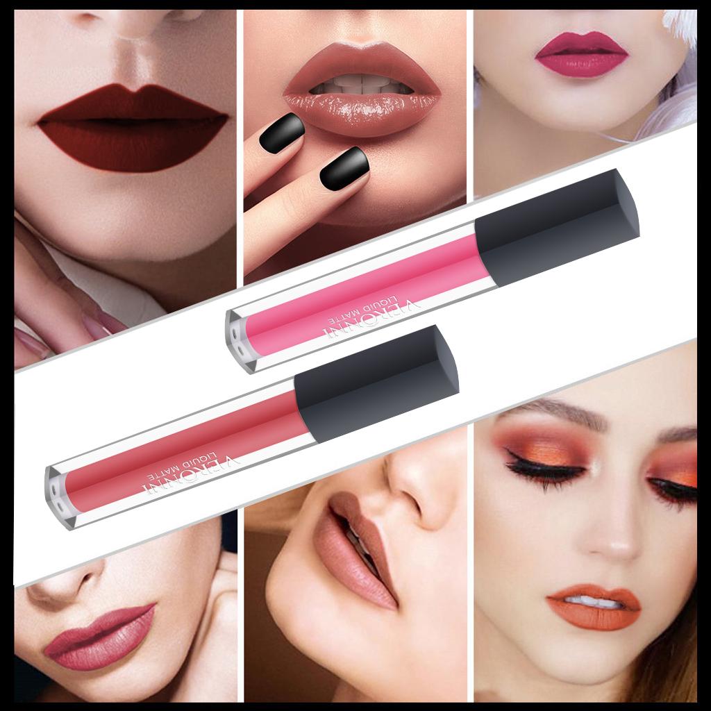 14 Color Square Tube Lip Gloss Waterproof Non Stick Cup, 24-hour Long-lasting Lipstick Lip Gloss, Sexy and Tempting Cosmetics