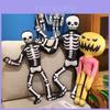 Halloween Skeleton Pumpkin Plush Toy With Pp Cotton For Holiday Decor And Gift
