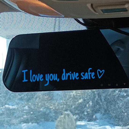 Autoaufkleber Ich liebe dich Fahr sicher Herzförmige Autoaufkleber für Fenster Rückspiegel Windschutzscheibe Stoßstange Wasserdichter Vinyl Becheraufkleber Lustig Automobil