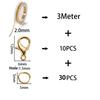 3Meter Alloy Bulk Link Chain With Jump Rings Lobster Clasps Necklace Chains For DIY Jewelry Making Supplie Necklaces Accessories