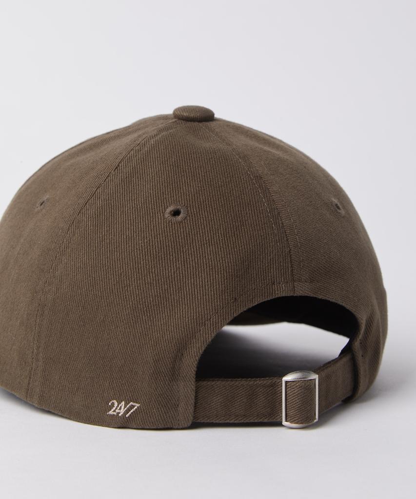 247Silijeu Washed Embroidered Ball Cap Dark Brown