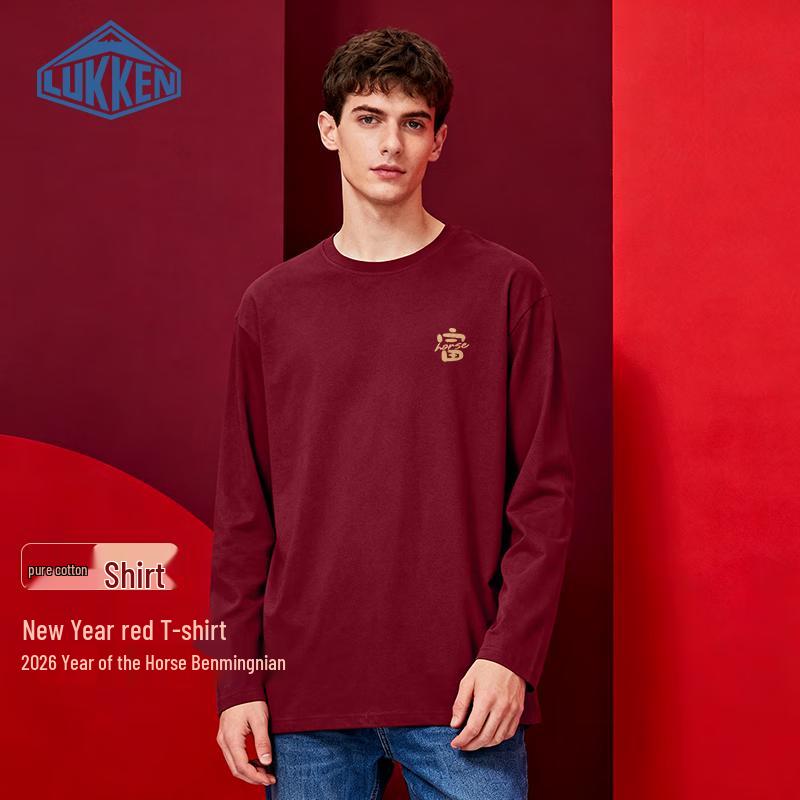 LUKKEN Men s Year of the Horse Pure Cotton Long Sleeve T-Shirt L