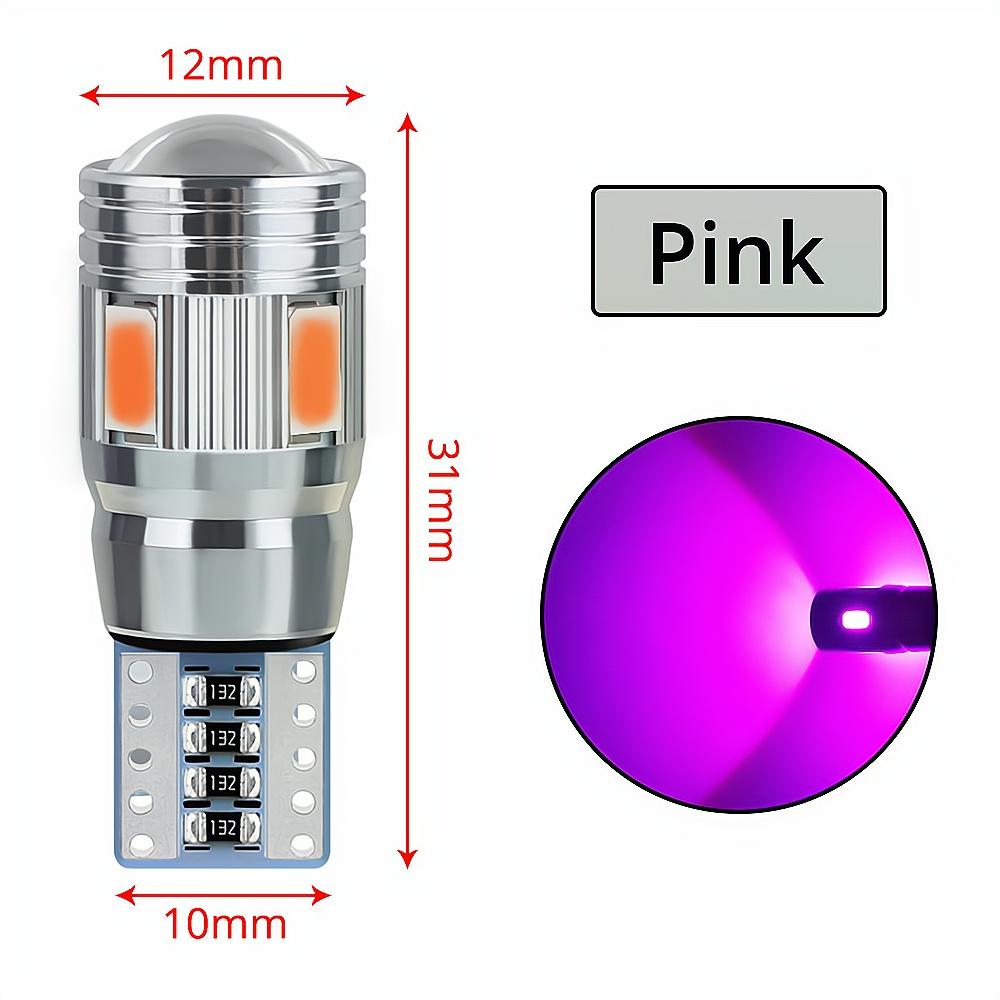 2X Multiple Color Car T10 5630 6SMD Canbus 194 W5W Auto Turn Signal Side Lamp License Plate Trunk Parking LED Dome Reading Light