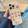 For Apple Phone Case Transparent Magnetic Suction High-end Feeling Electroplated Frosted for IPhone Phone Case 15plus Cartoon Version