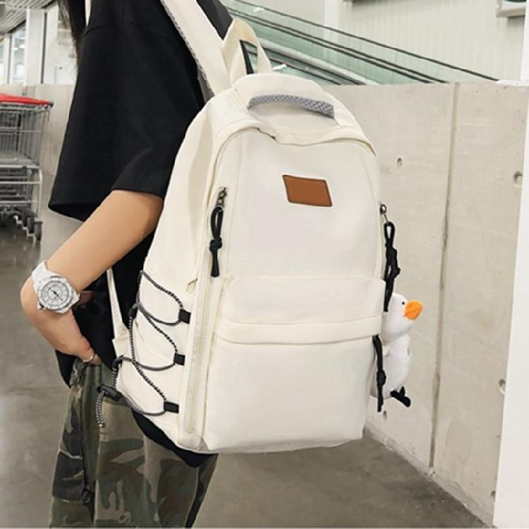 Versatile Student Backpack with Ample Space for Daily School Life Japanese Solid Color Large Capacity Daypack School Bag