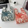 Reusable Mini Shoulder Bag Women Girls Casual Color Knot Wrist Bag Handmade Tote Bag Knit Handbag